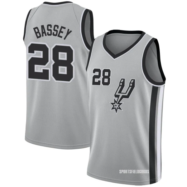 Youth Charles Bassey San Antonio Spurs Swingman Silver Jersey - Statement Edition