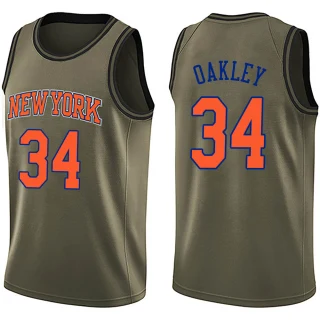 Youth Charles Oakley New York Knicks Green Swingman Salute to Service Jersey