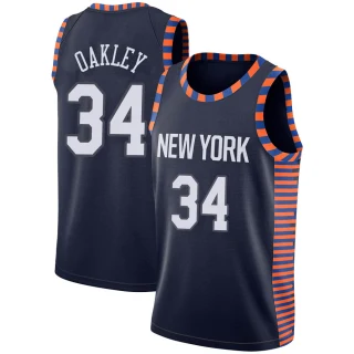 Youth Charles Oakley New York Knicks Navy Swingman 2018/19 Jersey - City Edition