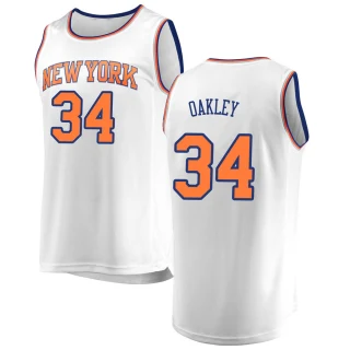 Youth Charles Oakley New York Knicks White Fast Break Jersey - Association Edition