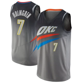 Youth Chet Holmgren Oklahoma City Thunder Gray Swingman Jersey - City Edition