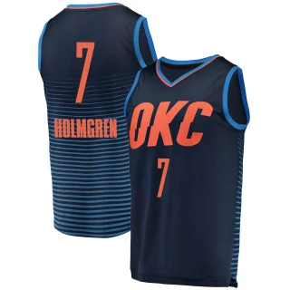 Youth Chet Holmgren Oklahoma City Thunder Navy Fast Break Replica Jersey - Statement Edition