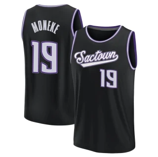 Youth Chima Moneke Sacramento Kings Black Fast Break 2021/22 Replica City Edition Jersey