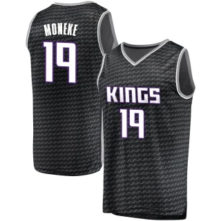Youth Chima Moneke Sacramento Kings Black Fast Break Jersey - Statement Edition