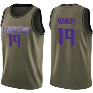 Youth Chima Moneke Sacramento Kings Green Swingman Salute to Service Jersey