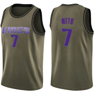 Youth Chimezie Metu Sacramento Kings Green Swingman Salute to Service Jersey