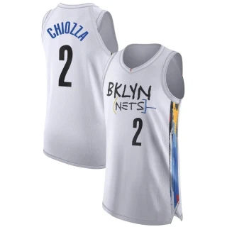 Youth Chris Chiozza Brooklyn Nets White Authentic 2022/23 City Edition Jersey