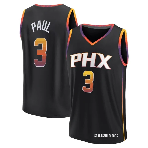 Youth Chris Paul Phoenix Suns Black Fast Break 2022/23 Jersey - Statement Edition