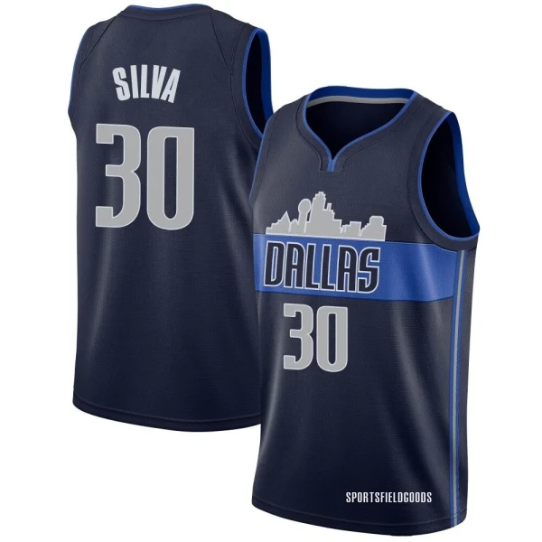 Youth Chris Silva Dallas Mavericks Navy Swingman Jersey - Statement Edition