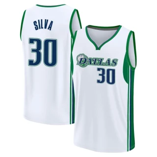 Youth Chris Silva Dallas Mavericks White Fast Break 2021/22 Replica City Edition Jersey