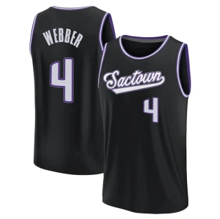Youth Chris Webber Sacramento Kings Black Fast Break 2021/22 Replica City Edition Jersey