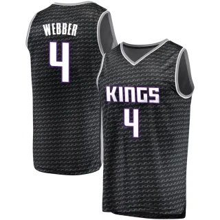 Youth Chris Webber Sacramento Kings Black Fast Break Jersey - Statement Edition