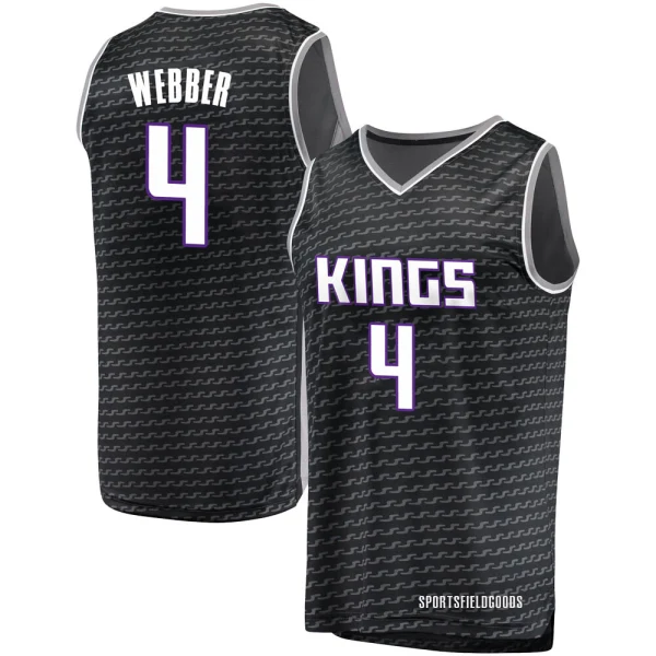 Youth Chris Webber Sacramento Kings Black Fast Break Jersey - Statement Edition