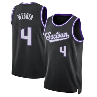 Youth Chris Webber Sacramento Kings Black Swingman 2021/22 Icon Edition Jersey