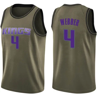 Youth Chris Webber Sacramento Kings Green Swingman Salute to Service Jersey