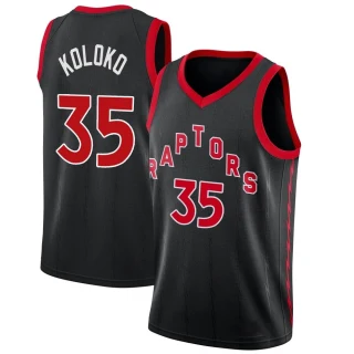 Youth Christian Koloko Toronto Raptors Black Swingman Jordan Brand 2020/21 Jersey - Statement Edition