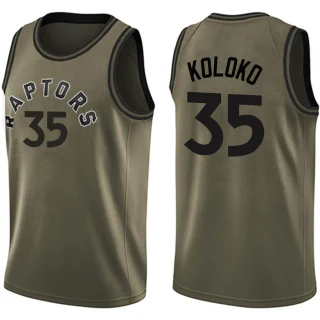Youth Christian Koloko Toronto Raptors Green Swingman Salute to Service Jersey