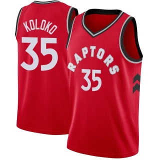 Youth Christian Koloko Toronto Raptors Red Swingman Jersey - Icon Edition
