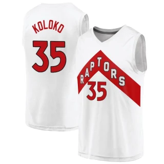 Youth Christian Koloko Toronto Raptors White Fast Break 2020/21 Jersey - Association Edition