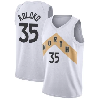 Youth Christian Koloko Toronto Raptors White Swingman 2018/19 Jersey - City Edition