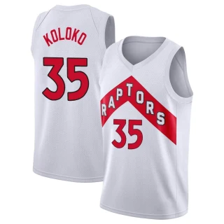 Youth Christian Koloko Toronto Raptors White Swingman 2020/21 Jersey - Association Edition