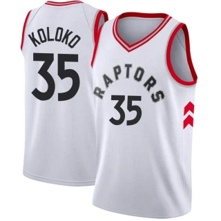 Youth Christian Koloko Toronto Raptors White Swingman Jersey - Association Edition