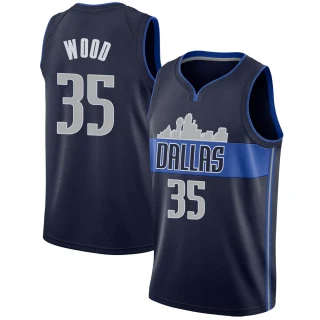 Youth Christian Wood Dallas Mavericks Navy Swingman Jersey - Statement Edition