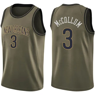 Youth CJ McCollum New Orleans Pelicans Green Swingman Salute to Service Jersey