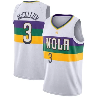 Youth CJ McCollum New Orleans Pelicans White Swingman 2018/19 Jersey - City Edition