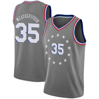 Youth Clarence Weatherspoon Philadelphia 76ers Gray Swingman 2018/19 Jersey - City Edition