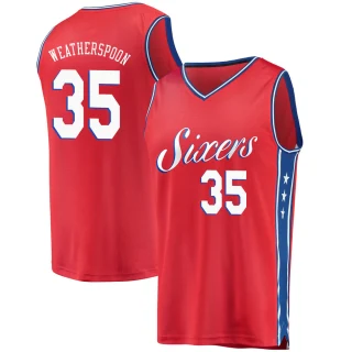 Youth Clarence Weatherspoon Philadelphia 76ers Red Fast Break Jersey - Statement Edition
