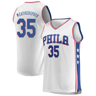 Youth Clarence Weatherspoon Philadelphia 76ers White Fast Break Jersey - Association Edition