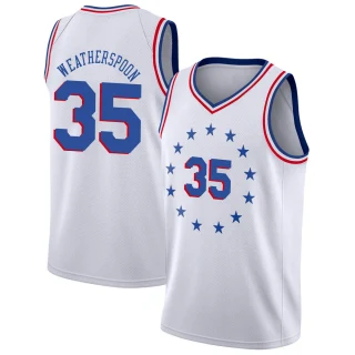 Youth Clarence Weatherspoon Philadelphia 76ers White Swingman 2018/19 Jersey - Earned Edition