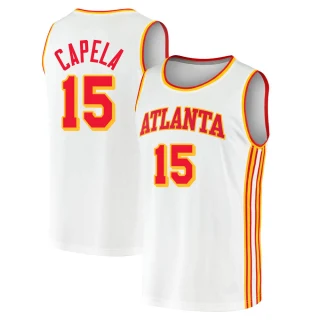 Youth Clint Capela Atlanta Hawks White Fast Break 2020/21 Jersey - Association Edition