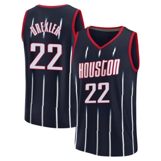 Youth Clyde Drexler Houston Rockets Navy Fast Break 2021/22 Replica City Edition Jersey