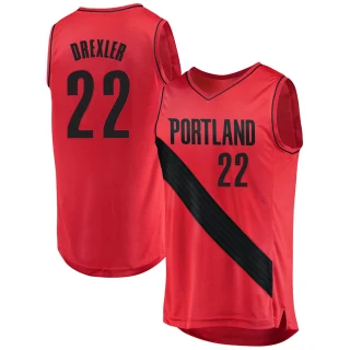 Youth Clyde Drexler Portland Trail Blazers Red Fast Break Jersey - Statement Edition