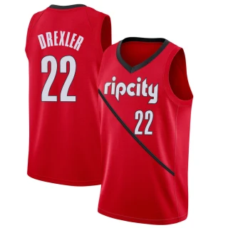 Youth Clyde Drexler Portland Trail Blazers Red Swingman 2018/19 Jersey - Earned Edition