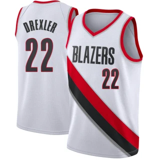 Youth Clyde Drexler Portland Trail Blazers White Swingman Jersey - Association Edition