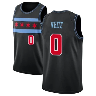 Youth Coby White Chicago Bulls White Swingman Black 2018/19 Jersey - City Edition