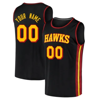 Youth Custom Atlanta Hawks Black Fast Break Custom 2020/21 Jersey - Statement Edition
