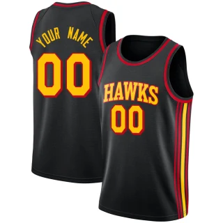 Youth Custom Atlanta Hawks Black Swingman Jordan Brand Custom Jersey - Statement Edition