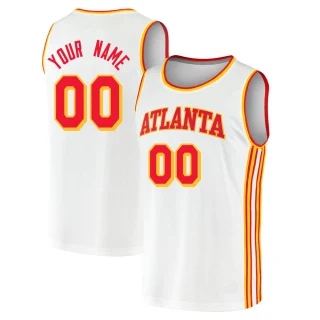 Youth Custom Atlanta Hawks White Fast Break Custom 2020/21 Jersey - Association Edition