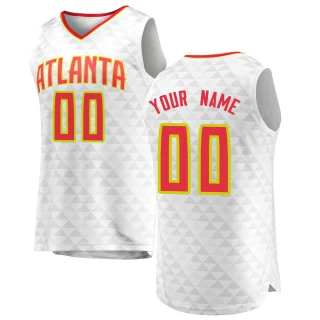 Youth Custom Atlanta Hawks White Fast Break Custom Jersey - Association Edition