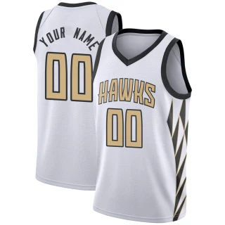 Youth Custom Atlanta Hawks White Swingman Custom 2018/19 Jersey - City Edition