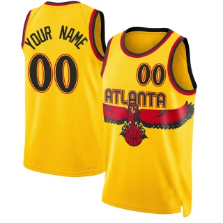 Youth Custom Atlanta Hawks Yellow Swingman Custom 2021/22 City Edition Jersey