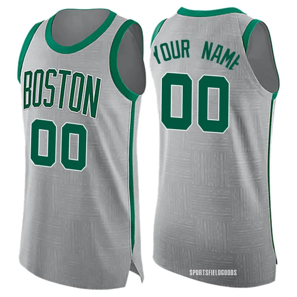 Youth Custom Boston Celtics Gray Swingman Custom Jersey - City Edition