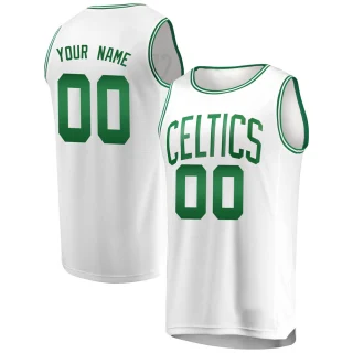 Youth Custom Boston Celtics White Fast Break Custom Jersey - Association Edition
