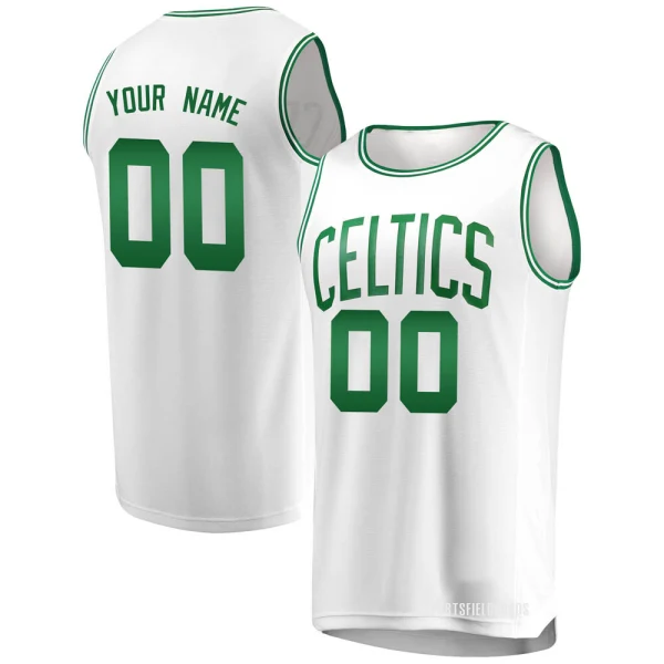 Youth Custom Boston Celtics White Fast Break Custom Jersey - Association Edition