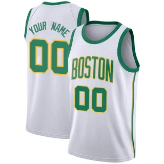 Youth Custom Boston Celtics White Swingman Custom 2018/19 Jersey - City Edition