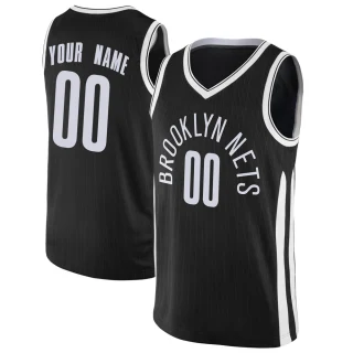 Youth Custom Brooklyn Nets Black Swingman Custom Jersey - City Edition
